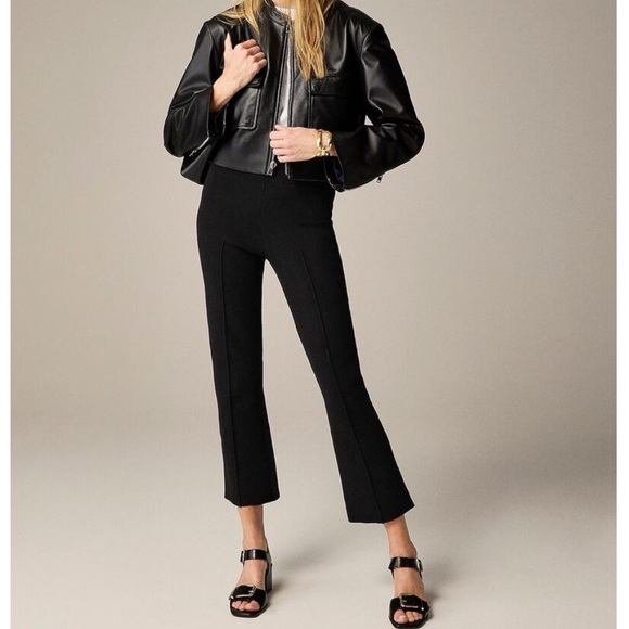 J.Crew Delaney Kickout Sweater Pant Stretch Seamed Black Small - Picture 1 of 8